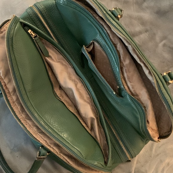 Cole Haan sage green pebbled leather weekender bag - Picture 7 of 11